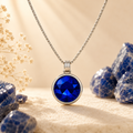 Blue Sapphire zodiac gemstone pendant necklace