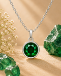 Emerald zodiac gemstone pendant necklace