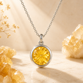 Citrine zodiac gemstone pendant necklace