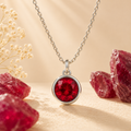 Ruby zodiac gemstone pendant necklace