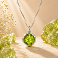 Peridot zodiac gemstone pendant necklace