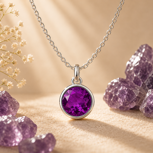 Alexandrite zodiac gemstone pendant necklace